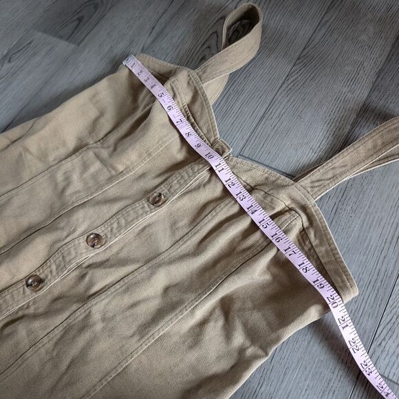 Banana Republic New British Khaki Tan Seamed Safari Button Front Dress Size 16 - Picture 5 of 6